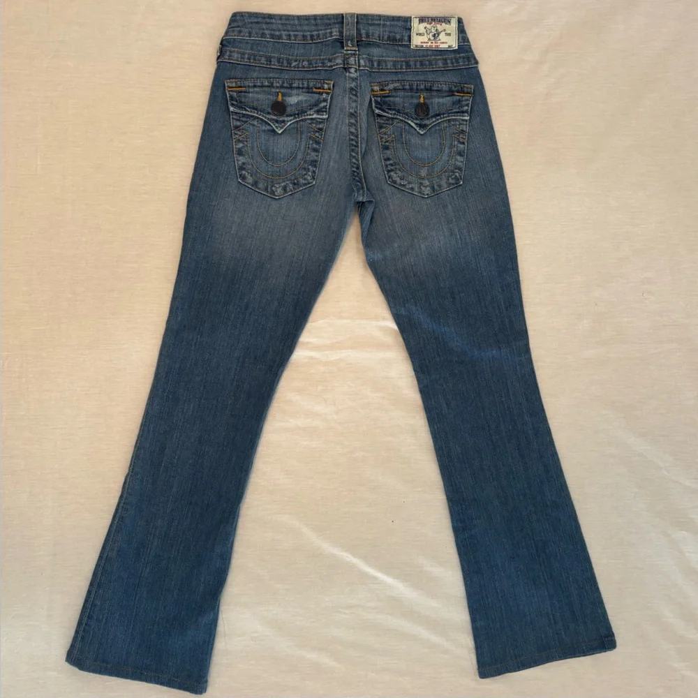 True Religion Women’s Hi Rise Bootcut Jeans 27 Made in USA Distressed Y2K - Picture 3 of 14